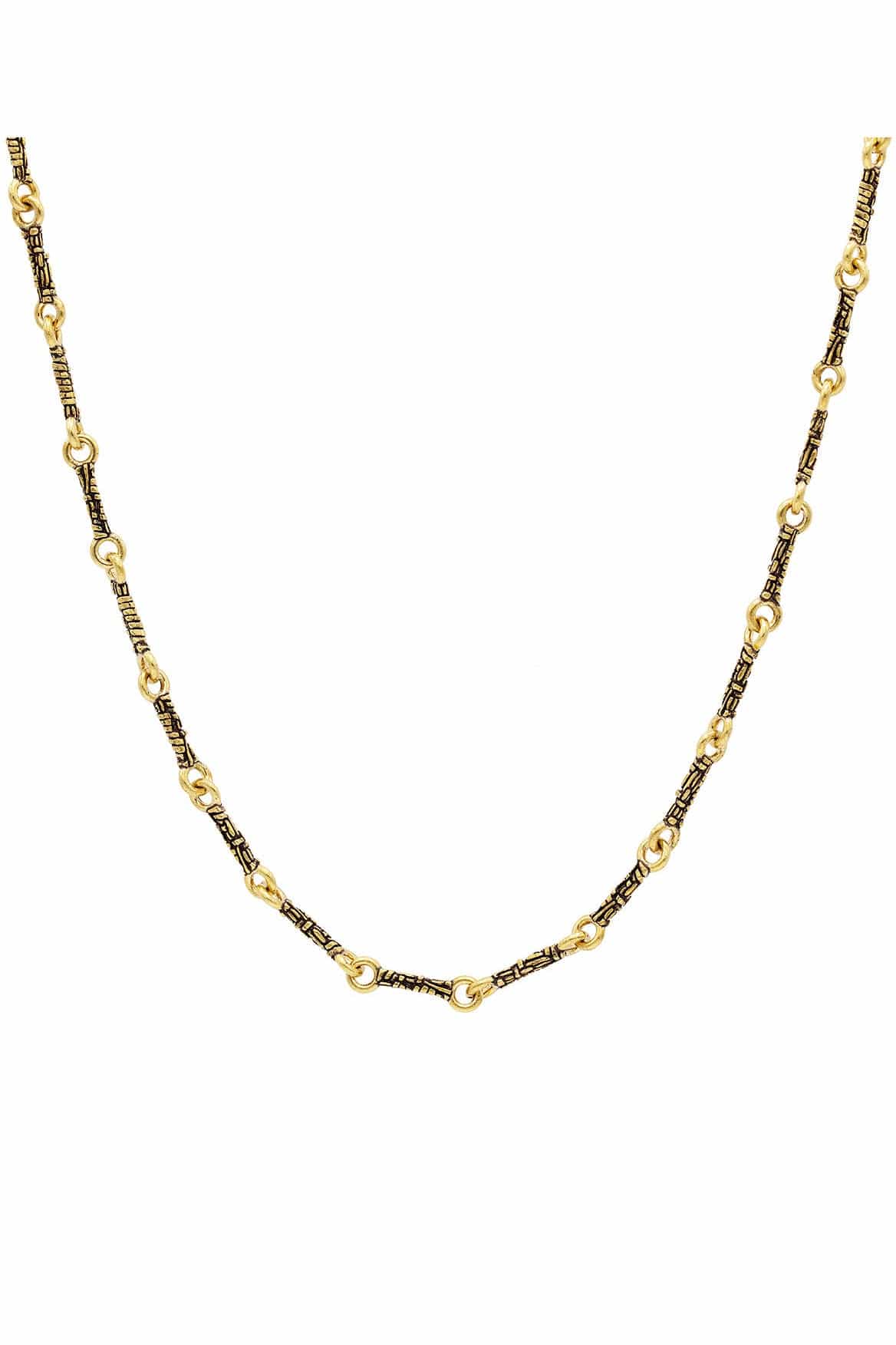 Hand - crafted Single Strand Woven Artisan Brass Necklace