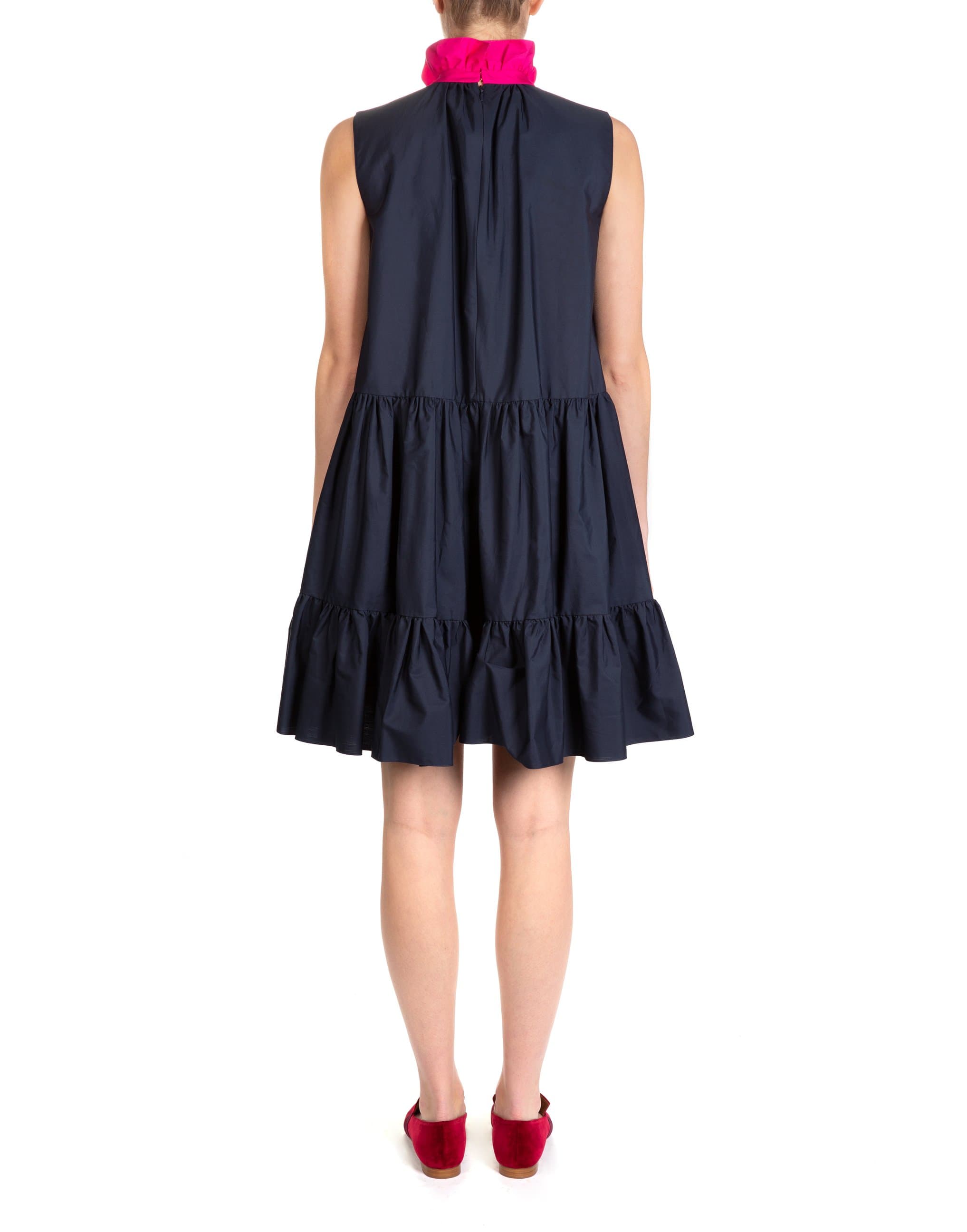 Relaxed-Fit French Pink and Midnight Cotton Poplin Athis Dress