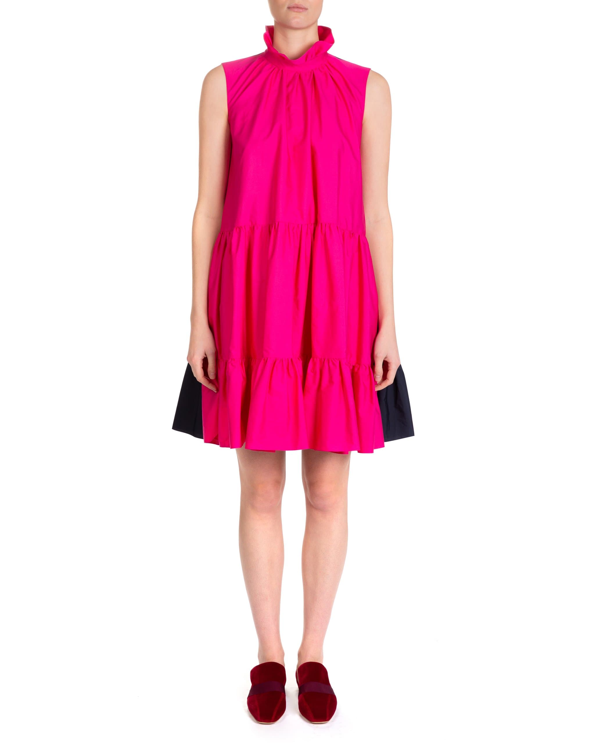 Relaxed-Fit French Pink and Midnight Cotton Poplin Athis Dress