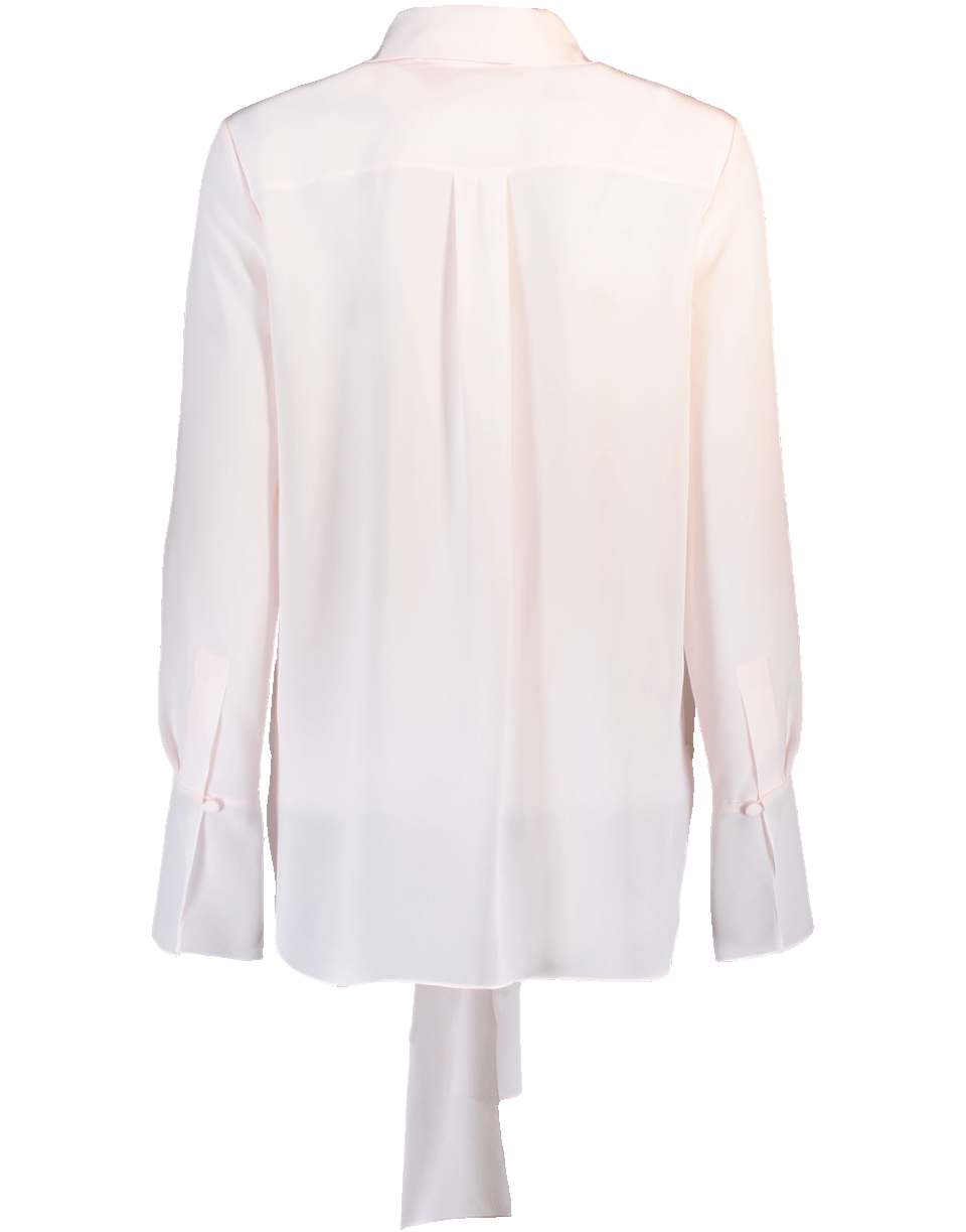 Pink Silk Blouse with Elegant Neck Tie