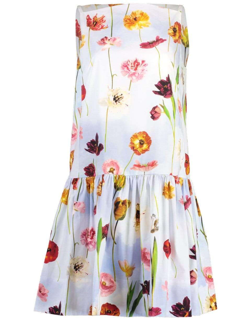 Stylish A-Line Dress with Floral Bow Design