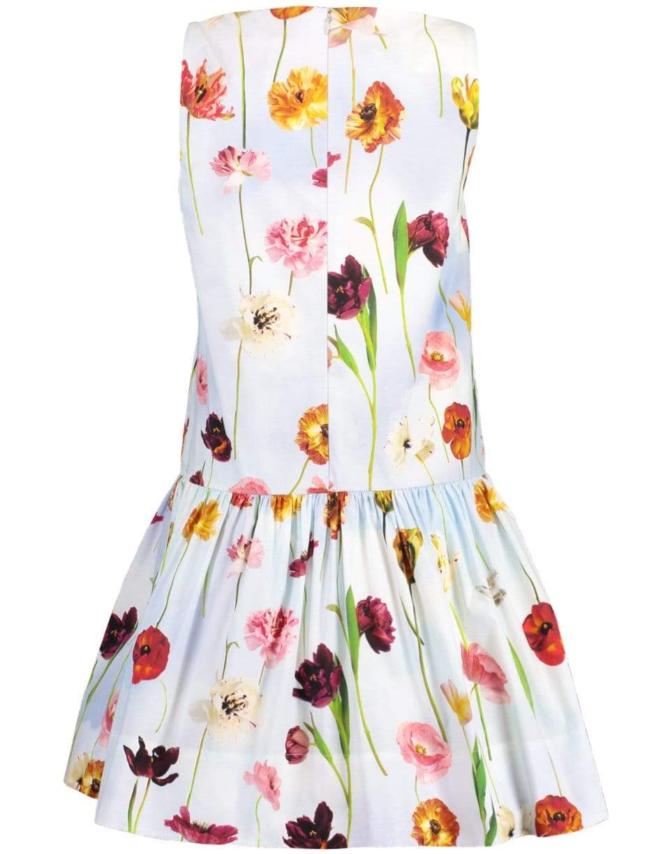 Stylish A-Line Dress with Floral Bow Design